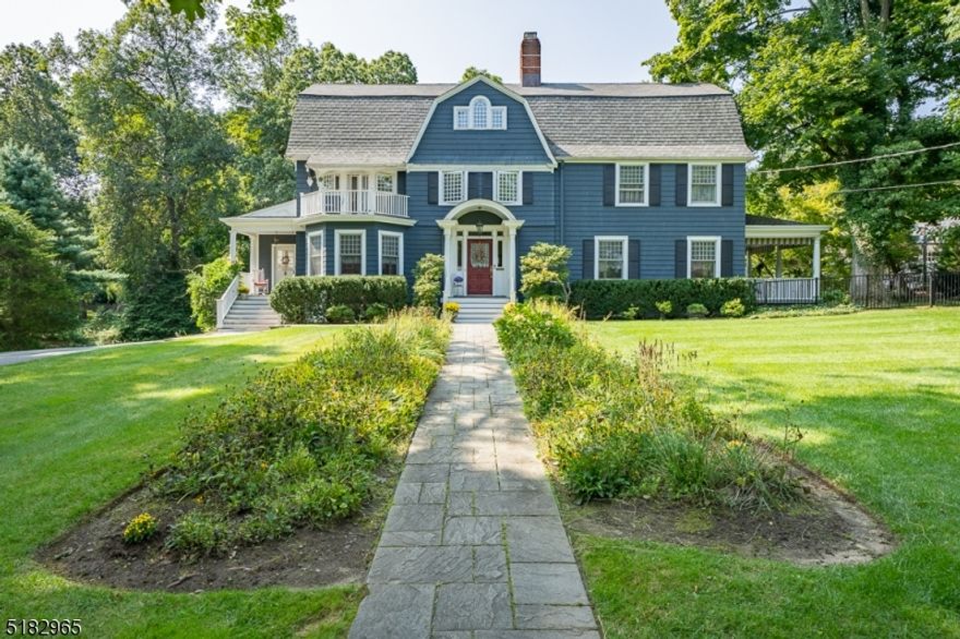 Opportunity of a lifetime to own one of Madison's stunning original homes!This historic Colonial is truly one of a kind on 1.4 acres of private property on one of Madison's most desirable streets just blocks to town. This rare oversized lot features a wooded private backyard with gorgeous heated pool, hot tub,patio and expansive grounds. The first floor features a huge eat-in kitchen with center carrara marble island and high-end appliances. Kitchen is open to large family room with cathedral ceiling, gas FP  and huge windows and also has french doors to back deck and patio/pool.  First floor also has banquet sized dining room, large living room with wood burning FP and with French doors to charming covered porch, butler's pantry with wet bar, mudroom, powder room  and office. Second floor has 5 bedrooms including primary with private balcony,walk-in closet and ensuite bath and 2 additional full baths and laundry. Huge Third floor has 2 additional bedrooms and is plumbed for a full bath. Also lots of storage space on the 3rd level. Lower level has exercise area and large workshop and is walkout to backyard and has a lot of potential to finish for more living space.  Charming back deck overlooks Beautiful heated gunite pool built in 2010 and a hot tub.Also a Detached 3 car garage.Wooded lot is beautifully landscaped and has everything you'll want for all your entertaining needs.This rare find is steps to downtown Madison shops and restaurants, NYC train and top rated schools.