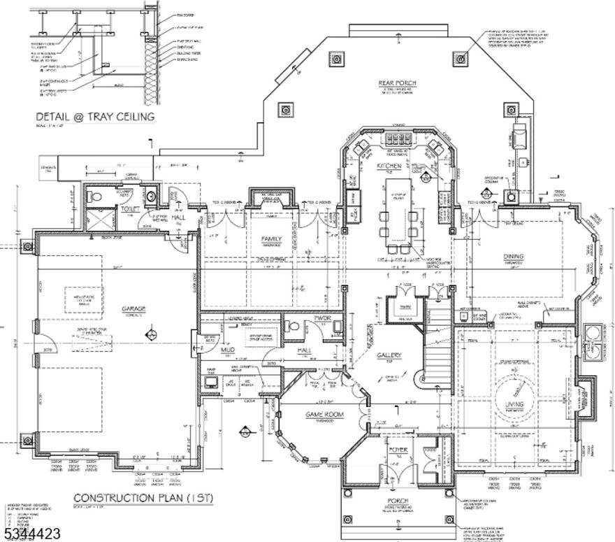 Bring your Contractor, this property is ready to be customized and finished to your exact liking. Custom Home with over 5000 sqft of space in sought after Northern Manalapan on it's own Culdesac backing up to woods with over 1 acre of land and wrap around balcony in back, Oversized 1500 sqft detached garage with cathedral ceilings, large 900 sqft porte-cochere, full basement and 700 sqft 2nd level bonus room that could be used for additional 2 bedrooms for a total of 6 bedrooms. Save tons of time with this dried in shell, studs only inside, already approved single family home, also has approvals for pool and oversized garage already completed. Sewer & Water already connected in basement. Must see, quality build, ready for your finishing touches and ideas. AS-IS Unfinished Sale Price