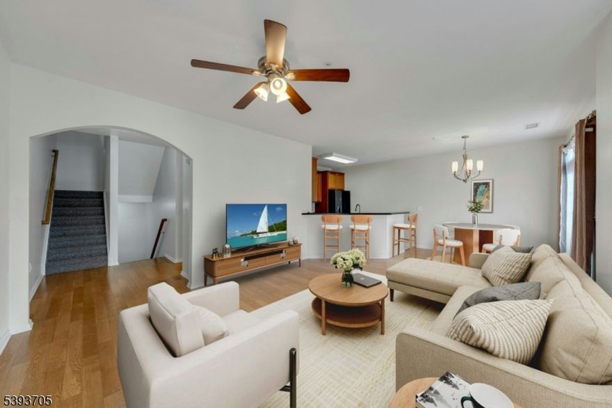 This beautiful Granville model townhome offers 2 bedrooms and 2.5 baths, perfectly situated in the highly sought-after gated community of Essex Park, directly across from Hendricks Field Golf Course.From the moment you step inside, you'll be captivated by the spacious, open layout. The chef's kitchen features granite countertops and newer stainless steel appliances, ideal for both everyday living and entertaining. The open-concept design flows effortlessly into the expansive dining and living areas, where soaring ceilings and a sunlit balcony create a warm and inviting atmosphere. Enjoy peaceful views overlooking the gazebo and park-like setting a true retreat right at home.Upstairs, you'll find two generous bedrooms, a family room, and a laundry room with ample storage. The luxurious primary suite boasts a vaulted ceiling, two large closets, and a spa-inspired bath with a soaking tub and glass-enclosed shower. Residents of Essex Park enjoy exclusive amenities such as a heated saltwater pool and clubhouse. The location is unbeatable, with easy access to major highways, the Newark Light Rail, and direct bus service to Penn Station offering a convenient commute and vibrant lifestyle.Don't miss your chance to make this beautiful home yours!