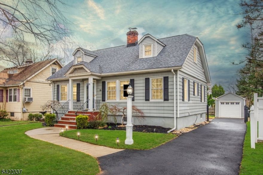 Nestled in one of West Caldwell's most loved, picturesque neighborhoods, this sun-filled home blends classic charm with thoughtful updates and inviting outdoor living. Step inside to a warm, bright interior with freshly painted spaces, gleaming hardwood floors, and crown molding, complete with central air and hot water baseboard heat. The living room, centered around a charming brick fireplace, flows easily into a bright dining area and kitchen - ideal for everyday living and entertaining. The finished basement adds flexible space for a family room, playroom, and/or office, and includes a half bath and a spacious finished laundry room. The three-season porch is a true extension of the home, perfect for morning coffee while watching the sunrise and overlooking the backyard. Outside, the fully fenced yard offers privacy and space for pets, play, or relaxing, while a beautiful birch tree in the front provides shade in the summer. A locking gate over the driveway allows pets to roam free with added peace of mind. In the evening, hardwired landscape lighting adds a soft glow and improved visibility. Additional features inc a finished garage for storage or hobbies & a walk-up attic with radiant barrier attic insulation, offering great storage or potential for additional living space. Located near Richard Park, shopping & grocery stores all within walking distance. This home offers easy, everyday living in a truly special neighborhood