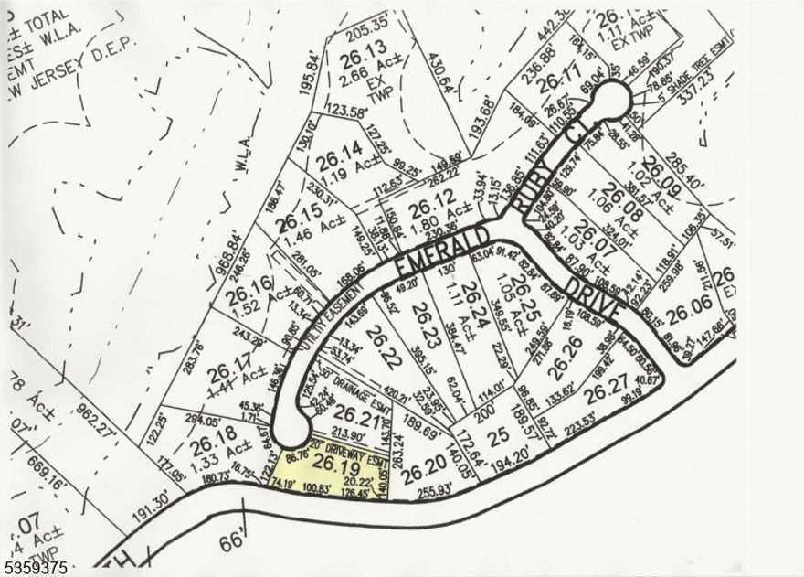 Great opportunity to own a homesite and build your dream home in Emerald Estates, a subdivision located across the street from the Hardyston Middle School and the Hardyston municipal complex which offers a walking path, ball fields and playground.  This homesite is located at the end of a cul-de-sac and surrounded by newer existing homes and other new homes currently being built.  The property is serviced by natural gas, underground electric, and septic plans which are approved.