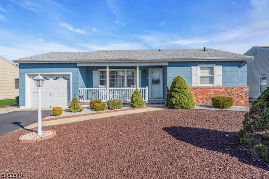 Welcome to Silver Ridge Park, an Active Adult Community boasting an array of social activities & clubhouse features meeting & hobby room, library, billiards room and card tables. This community is also conveniently located approximately 15 minutes to beaches and marinas. Enjoy ONE FLOOR LIVING in this ranch style home with 2 bedrooms and 1.5 baths. This home also features a spacious living/dining room combination which are off the kitchen for easy entertaining. Sliding doors from dining room lead to the outdoor patio/back yard. There is also a den adjacent to the dining room that is versatile and can be used as a home office. It has access to the one car garage where the laundry is also located. This home boasts a BRAND NEW ROOF and FRESHLY PAINTED EXTERIOR. LOW TAXES & PUBLIC UTILITIES, and just 4 miles off the Garden State Parkway. Super close to mass transit, shopping, medical facilities, restaurants, etc.  Community offers several groups to join, events to attend, recreational opportunities, and several golf courses in the area.  And for added peace of mine, the seller is purchasing a ONE YEAR HOME WARRANTY. A must see! LIVE YOUR BEST LIFE IN THIS HOME.