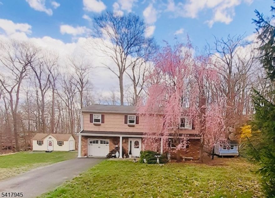 Charming raised ranch on a large, level lot backing to beautiful state land, offering privacy and peaceful surroundings. Features include a warm living room with hardwood floors, a country kitchen, 3 bedrooms, and 2.5 baths. The lower level offers a spacious family room with a wood-burning stove and sliders to the backyard, a powder room, and a large bonus room that can be used as a den, office, or potential 4th bedroom. Recent updates include a new roof, furnace, and well pump. Enjoy the expansive yard, perfect for entertaining or relaxing. Optional membership to the Byram Bay Community Club provides access to summer activities on Lake Hopatcong. Showings by appointment only. All offers will be presented.