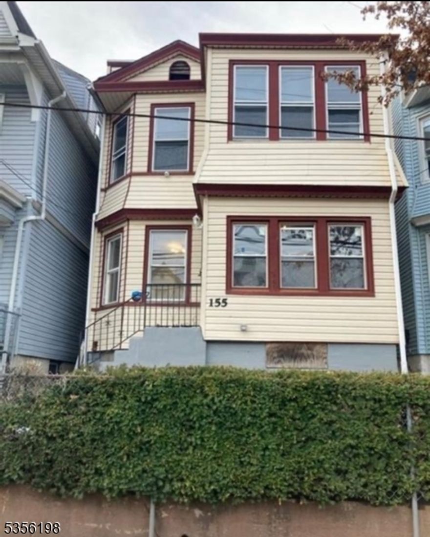 Turnkey, tenant-occupied two-family investment property in Irvington, Essex County, NJ, offering stable rental income and spacious layouts. First-floor unit features 3 bedrooms, 1 bath, and direct yard access; second-floor unit offers 4 bedrooms and 1 bath. Separate utilities for each unit. Finished basement with potential for laundry and storage. Conveniently located near major highways, public transportation, schools, shopping, and local amenities. An excellent addition to any investment portfolio.