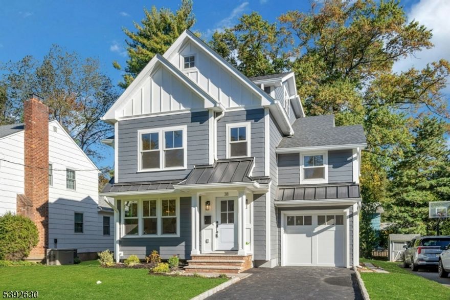 Stunning, extensively renovated home in the heart of Chatham Borough's highly sought-after Lafayette neighborhood, rebuilt from the foundation up with no detail overlooked. This 5-bedroom, 4.1-bath home showcases luxurious finishes, meticulous craftsmanship, and a thoughtfully designed open floor plan. The chef's kitchen features Thermador stainless steel appliances, quartz countertops, custom cabinetry, and white oak floors. Andersen windows and tall sliders flood the home with natural light and open to a bluestone patio and landscaped  backyard with irrigation system. The second floor offers a spacious primary suite with two walk-in closets and a spa-like bath, plus three additional bedrooms one with an en suite and a hall bath with soaking tub. A finished basement includes a large rec room, laundry room, bedroom, and full bath. The finished third floor offers a versatile bonus space for a playroom, office, or studio. Multi-zone heating and cooling systems. Exterior features Hardie Plank Lap siding. The unbeatable location just blocks from the NYC train, all Chatham schools (K-12), and downtown's charming shops, restaurants, and services make this home truly exceptional.