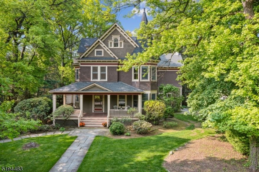 Stunning 1890 Victorian on one of the most desired streets in town. Beautiful finishings & detail combined with a gorgeous kitchen that has a screened-in porch right off the back. A massive family room that is two steps down off the kitchen. Five large bedrooms and 2 baths are located on the second floor. The third floor features 2 bedrooms and a full bath.  High ceilings & beautiful built-ins are throughout the home. Large backyard provides privacy and room for entertaining.  Amazing commuting options with Upper Montclair Village, Brookdale & Anderson Parks, and NYC trains all within 1-4 blocks!