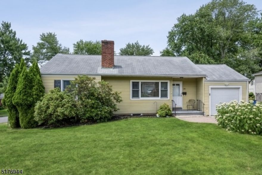 Move-in ready home, quiet street, true convenience!Situated on a tree-lined street, this two-bedroom, one-bathroom Ranch home offers a warm and welcoming interior and an inviting outdoor space that's ideal for entertaining. This home includes an attached one-car garage, a deck, patio, and a workshop in the neatly manicured back yard. The tiled floor foyer opens to warm hardwood floors and arched doorways into the formal living room with a stone surround wood burning fireplace and the dining room. The light and bright kitchen has a granite-topped island, ample cabinet and counter space, and convenient access from the garage. The layout continues with two good-sized bedrooms and a full hall bathroom. From the dining room, sliding glass doors open to the deck with a pergola providing partial shade from the hot summer sun. Enjoy morning coffee and evening cookouts as you look out on the lush green back yard with a charming log cabin style 14'x16' workshop. The full partially finished basement offers plenty of space for a large recreation room, along with a laundry room and storage. Located between Routes 80 and 46, this home is near schools, supermarkets, restaurants, parks, and shopping at the Rockaway Mall.