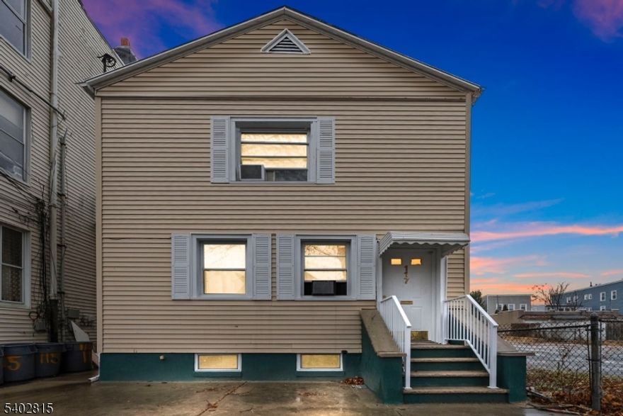 Welcome to this rare opportunity to own a move in ready home with low taxes or to expand upon the original footprint. This colonial style home boasts a large living room, eat in kitchen and half bath on the first floor. The upstairs has 2 bedrooms and a full bath. The finished basement provides additional recreation room, storage and much more. The backyard is oversized and is perfect for hosting, entertaining and much more. Enjoy everything Passaic has to offer with shopping, transportation, schools and much more at your fingertips. The home is currently tenant occupied with the tenants paying $2,800. Lender may require flood insurance.