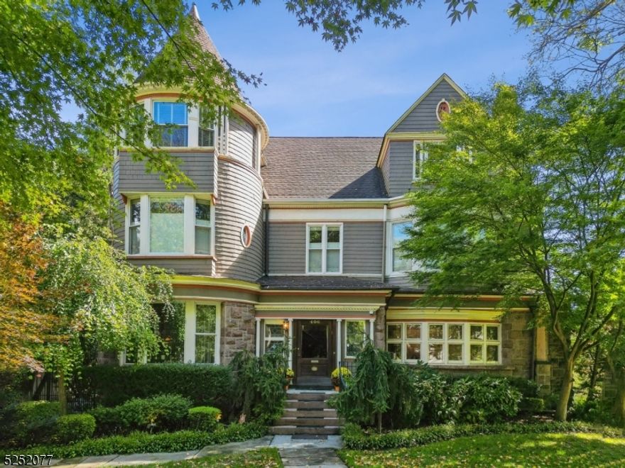 This stately Victorian has been fully updated for modern living, creating a unique and luxurious living space both indoors and out. You will fall in love with every inch of this gorgeous 5-bedroom 5.1 bath home. From the moment you enter this home you will be charmed by the high ceilings and extensive original details; from grand foyer with stunning wood carved staircase and room sized landing with soring windows, to the gentle curved walls in the dining room and stunning living room w/ vaulted ceiling with leaded glass windows and inglenook fireplace. Warm your feet on the radiant heat floor in the updated kitchen with top-of-the-line appliances or relax in the beautiful light filled family room that opens on to the expansive deck and backyard oasis. The 2nd floor does not disappoint and features a large primary suite w/ fireplace, sitting room, and a spa like bath. Also on this floor are 2 generous bedrooms both w/ large closets and an impressive full bath w/ double vanity. The 3rd floor features, 2 additional bedrooms, 2 full baths and a large office/Rec room or 6th bedroom, and tons of storage space. Situated on almost an acre, the outdoor space is impressive and features a large deck, extensive mature plantings, a waterfall jacuzzi, and salt water pool with electric cover. This idyllic setting is perfect for entertaining or just relaxing.  The fully fenced yard has electric gated driveway, leading to the two-car garage w/ plenty of additional outdoor parking.