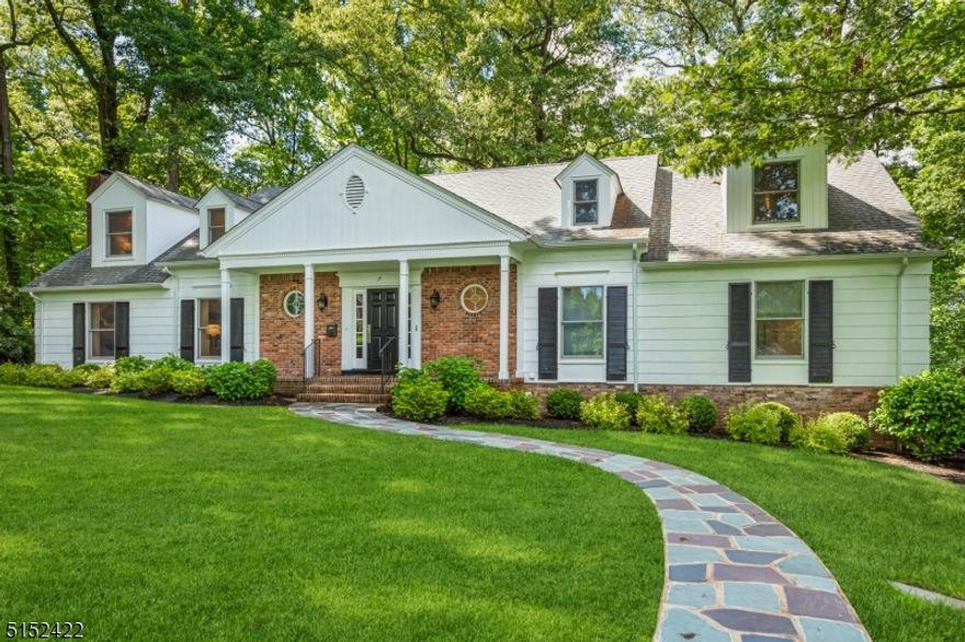 Sophisticated, move-in ready home with perfect Southern exposure & incredible sunsets! 6 BR, 5 full & 1 half bath residence in a premier location in sought after Franklin School district. Park-like, lush property, which fans out to provide a large expansive yard! Elegant home offers finest amenities for utmost comfort, luxury & resort-style living. Open concept gourmet kitchen & oversized family room with a beautiful fireplace overlook serene property. This sun-drenched residence has been tastefully renovated with attention to quality & detail. Tremendous curb appeal, versatile open floor plan, stunning newer baths & spacious sunny rooms will delight the most discerning buyer. A home for all seasons & perfect for entertaining, with a stately living room, wood burning fireplace & an elegant dining room. Oversized gourmet kitchen has a large breakfast area & opens into the sun filled family room with a fireplace. Enjoy wonderful vistas of the mature landscape & specimen plants. A luxurious master suite & an office are located on the 1st level. The 2nd level has 4 additional bedrooms & 3 full baths (2 suites + 2 BRs share a bath). The finished walk-out lower level has a recreation room with a home theater, wet bar, bedroom & bath. A new expansive deck is ideal for enjoying breathtaking sun-set views & amazing entertaining spaces. Minutes to Summit train station & down-town, 20 minutes to Newark Liberty International Airport. Only 25 miles/short 38-minute train ride to NYC.