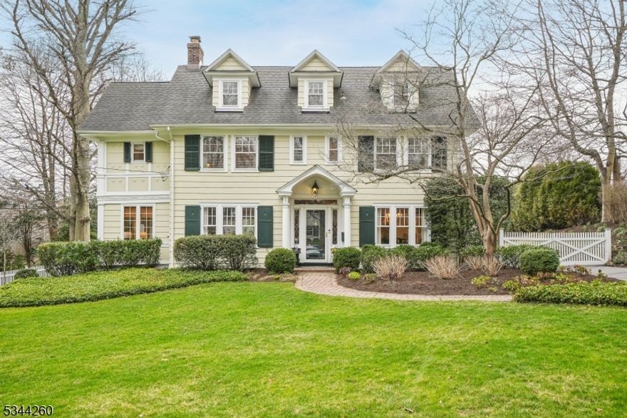 You will love this Charming 4 bedroom, 4.1 bth Center Hall COLONIAL located on one of Old Short Hills loveliest streets. This gracious home features wonderful curb appeal, spacious rooms and architectural detail extraordinaire! Enter to a perfect center all colonial with formal dining room on the right and a front to back living room to the left. The LR has a central fireplace with French doors on either side which open to the family room. An up to date sun filled kitchen with top of the line appliances and separate breakfast area complete the floor. Up to the second level there is a spectacular primary suite with dressing room and a fabulous bth with Rohl fixtures. 2 more bedrooms and 2 full bth ( also w Rohl fixtures) complete the second level. the third floor offers a wonderful office space and the 4th bedroom complete with bth. The basement area is finished with a new ceiling and tile floors....exercise space and a rec room plus powder room. This gracious home has a well landscaped fenced in yard with a bluestone terrace and 2 car garage. Just a short distance to GLENWOOD school, NYC train, and Short Hills village.  A MUST SEE!!