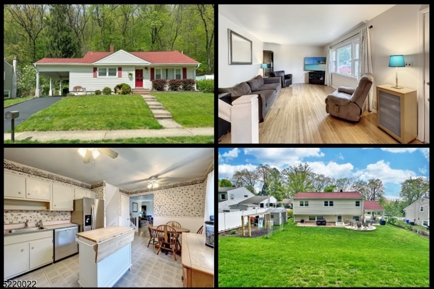 Come Experience Charm, Comfort, & Convenience in this well-maintained Split Level Home in the Beacon Hill Neighborhood of Desirable Denville.  You will love the Hardwood Floors, Lots of Natural Light, Large Eat-in Kitchen with Island, Spacious Walk-out Lower Level, and Abundant Storage.  Other Features & Benefits include Updated Windows, Young Roof, Newer Attached Carport, Newer Hot Water Heater, and Newer Shed in the Backyard. The Extra-Large Family Room on the lower level provides the perfect place for Relaxing, Playing, and Entertaining. The Laundry Room + Half Bath are on that level as well  Very Convenient! A door from the Family Room takes you to the Fabulous Backyard with 2 New Patios making Entertaining Easy both inside & out!  You will also appreciate the Attached Carport that protects your car from rain & snow and leads right into the kitchen!  Best of All the Ideal Location is close to Shopping, Restaurants, Parks, and the bustling Downtown Area that boasts a friendly small-town feel.  It is also a Commuter's Delight as the house is only .25 mile to Mt. Tabor Train Station to NYC and just 1 mile to the Denville Station plus nearby access to Routes 10, 46, & 80.  Don't miss this opportunity to settle down in one of New Jersey's most sought-after towns.