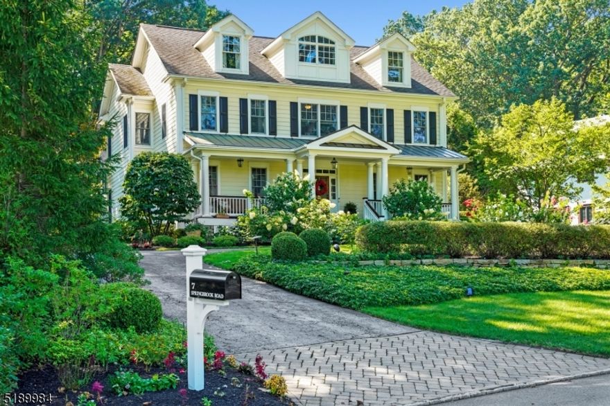 Absolutely stunning center hall colonial with amazing porch views of the golf course, this home not only offers luxury living, but also provides an amazing opportunity to live in the extremely desirable Spring Brook section of Morris Township. Built in 2007, this home features charm and character fitting of the neighborhood but also the convenience and sophistication of today's living.  High ceilings, gorgeous molding, chef's kitchen with commercial grade appliances, open floor plan designed for entertaining, opulent primary bedroom suite with sitting room, all guest bedrooms with ensuite baths, endless finished basement with media room & gym and an outdoor space that offers even more options to relax and entertain. The kitchen features appliances by Viking, Sub Zero & Bosch.  All high-end lighting, Kohler fixtures, custom blinds & shades throughout. Oversized three car garage with entry into a large mudroom. Outdoor kitchen boasts a Fisher & Paykel grill, Big Green Egg charcoal smoker & custom fireplace. Built as an Energy Star rated smart home, control all your home's functions, sound & lighting with the ease of an app. The grounds are as impressive as the house itself. Landscaping that catches the eye all year long with specimen perennials, lush evergreens and wow factor hydrangea! Just steps away from Spring Brook Country Club, with award winning golf, tennis, pool & clubhouse. Just a quick jaunt to Morristown's thriving downtown, restaurants, theater and NYC train.