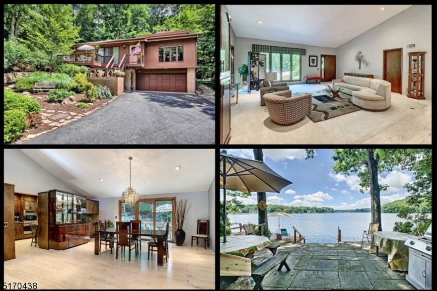 DREAMS DO COME TRUE!  Rare Opportunity to own an AWESOME HOME on .6 acre LAKEFRONT property in Desirable White Meadow Lake. You will Love the OPEN FLOOR PLAN, Vaulted Ceilings, Dramatic Floor-to-Ceiling 2-Sided Fireplace, and the Dumbwaiter System that can transport items between the 2 levels. Other Features & Benefits include Newer GAS Furnace & Hot Water Heater, Recessed Lighting, Central Air, WAVE Whole-House Ventilation System, & Storage Galore! Main Level Boasts an Updated Kitchen with Custom Cabinetry, Granite Countertops, Glass Tile Backsplash, & Stainless Steel Appliances. Dining Room includes a Custom 19' Built-in Wall Unit + Sliding Doors to the 22' Rear Deck where you can Relax in your Private Backyard Sanctuary. The Spacious Primary Bedroom Suite has Sliders to Front Deck with Lake Views where you can Sip your Morning Coffee. Walk-out Lower Level has 4th BR, Full Bath, Fabulous Family Room with Wet Bar, and Huge Bonus Room which could be a Home Gym, Craft Room, Office, Workshop etc. The Incredible Lakefront area has a Large Patio, Multi-level Deck/Dock + Boat Slip, a Shed with Electricity, and a Magnificent View of the Lake.ENJOY the White Meadow Lake Lifestyle with Year-round Activities, Clubhouse, Day Camp, Pre-School, Gorgeous Lake with Boating, Fishing, Swimming, + 3 Beaches, Pools, Playgrounds, Tennis & Basketball Courts, Athletic Fields, Neighborhood Stores & So Much More! YOU WILL LOVE LIVING HERE! Nothing to do but Move In!  Hurry Before it is Gone!