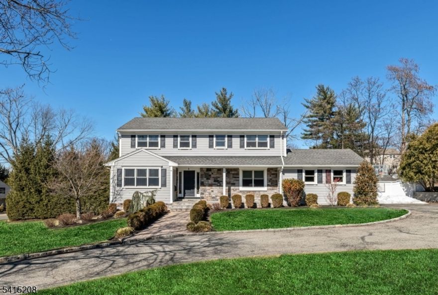 Experience unparalleled elegance in this immaculate 5-bedroom, 3.5-bathroom colonial, perfectly situated in the highly coveted Riker Hill neighborhood. This rare find offers the convenience of all 5 bdrms on a single level, complemented by a seamless flow of gleaming hardwood floors & modern LED lighting throughout. The heart of the home features a sun-drenched formal living room, a gracious dining room, & a cozy family room anchored by a classic wood-burning fireplace. The gourmet kitchen, beautifully renovated in 2018, is strategically located next to a functional mudroom with direct access to the two-car garage. High-end finishes continue with new wood doors throughout & a comprehensive water softener. The living space extends to an expansive walk-out lower level, which boasts a stunning, full bathroom renovation (2024) featuring a designer shower, a large cedar closet, & an abundance of storage. Beyond the interiors, the property transforms into a private outdoor sanctuary. Set behind a brand-new 2025 fence & lush professional landscaping, the yard features a heated outdoor pool,  dedicated barbecue area, & a convenient storage shed. The home's exterior is equally impressive, showcasing a circular driveway & updated siding & stone (2016). With a 2-zone HVAC system & countless mechanical updates, this home is truly move-in ready. Enjoy the perfect balance of suburban tranquility & urban convenience, located just minutes from premier shopping, dining, top rated schools.