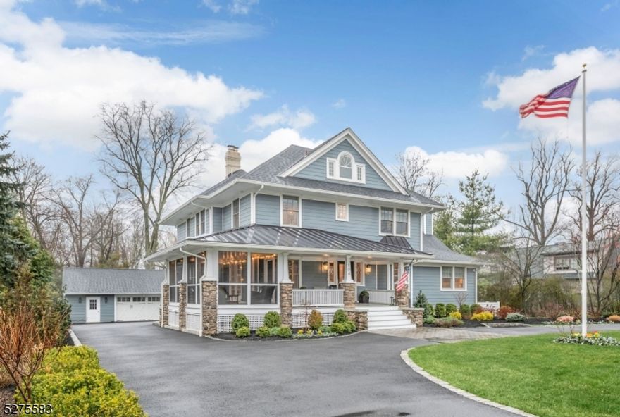 Nestled on a prime street in the heart of Ridgewood, a rare gem awaits discerning buyers seeking luxury, sophistication, and unparalleled comfort. This fully renovated and expanded masterpiece, completed in 2021, boasts a commanding presence on lush water-view grounds. The thoughtful renovation and expansion of this home exemplifies a commitment to excellence and a deep appreciation for both the art of living well and the preservation of beauty. Highlights include gourmet kitchen with Calacatta marble countertops, Wolf and Sub Zero appliances, banquet-size dining room, large family room w/ vaulted ceiling, first floor guest bedroom w/ full bath, mudroom, powder room, walk in pantry w/ high end appliances. Second level includes a large primary suite with stunning views, two bedrooms w/ jack and jill bath, and BR w/ ensuite bath. Sunlit third level w/ bedroom and bath. Finished lower level features high ceilings, office/7th BR, full bath, custom kitchenette, gym, and storage.