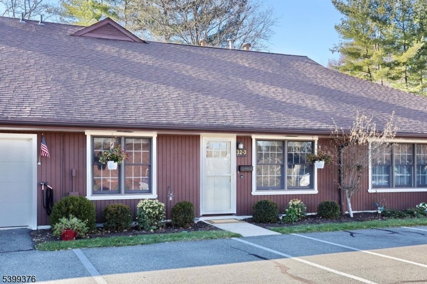 A vibrant 55+ community in the heart of Bergen County. This bright & airy condo is one of the largest units & located deep within the community for exceptional privacy. A new front door & storm door welcomes you into a spacious double-wide living room. One side with soaring vaulted ceiling & the other offering a wide, open area perfect for flexible living. Use it as an expanded entertaining space, a formal DR, or multiple seating zones. A convenient 1st floor bedroom ensuite offers ideal versatility, whether used as a primary suite, guest space, home office, or den. The efficiently laid out kitchen opens to generous dining area. The enclosed 3-season porch off the kitchen, fitted with both screens & plexiglass panels, is an inviting spot for morning coffee or quiet afternoons. From here, step out to the open common yard with space for your grill & gardening. New 1st floor washer/dryer combo (2025).  Upstairs, an airy open loft is perfect for a desk or reading nook. The second ensuite bedroom features a private bath complete with a high-end, Kohler hydrotherapy walk-in tub (2021) designed for comfort & ease. A bonus room, currently used as an art studio, offers even more flexibility. Excellent storage throughout. Residents enjoy amenities including a clubhouse, outdoor pool, & a full calendar of social events & activities.  Come enjoy peaceful living just minutes from shopping, dining, & major highways!