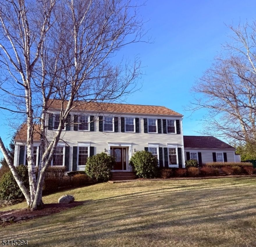 Your search ends here! Located in a lovely neighborhood setting, backing up to parkland, this four bedroom, 2.5 bathroom colonial boasting public water, public sewer & natural gas awaits! Pride of ownership is apparent as you step into this spacious foyer, with two coat closets. French doors lead you to the formal living room w/ hardwood floors and crown moulding. A second set of French doors leads you to the family room, with a fireplace & carpeting. The beautifully updated eat in kitchen is complete with granite countertops, custom cabinetry, and has access to the large 3 season room which over looks the serene back yard. A formal dining room, powder room, and laundry/mud room complete this level. The second level boasts hardwood floors throughout! The primary suite features a walk in closet, and full bath with stall shower. Three other spacious bedrooms, as well as a full bath w/ tub/shower. The partially finished basement provides plenty of additional living space featuring a rec room, office, media room and storage! Other special features include a 3 car garage, newer roof, newer hot water heater, and newer furnace (all less than 5 years old! ) Nearby recreation fields, parks, & pickleball courts! Top Rated Washington Twp K-8 Schools, as well as West Morris Central High School!