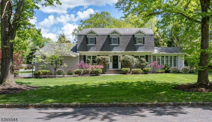 An gem in the heart of Chatham Twp!! combining the best of suburban tranquility with convenience, this 4 BR, 2FB/1HB center hall colonial is situated on over half an acre of flat property that mixes timeless charm with modern updates. Secluded cul-de-sac w/ ultimate privacy & worry-free outdoor play. Spacious & versatile interior offering three large entertaining spaces, each with a fireplace! Updated kitchen features high-end appliances, large center island, farmhouse sink & custom banquet. Adjacent family room with built- ins flows seamlessly into an expansive & inviting sunroom w/ floor to ceiling windows & a dual gas fireplace. A formal dining room off the kitchen, as well as a sizable sunken family room w/ wood-burning fireplace allow for additional space to host friends & unwind. Ideal 2nd floor layout, FOUR bedrooms, shared hall bath, three linen closets & laundry. Primary en-suite w/ double closets. Finished lower level adds comfortable living space & ample storage. Imagine evenings hosting friends on the newer back patio surrounded by lush landscaping, tranquility & the ultimate in seclusion. Additional highlights include a 2-car attached garage with rubber flooring, underground sprinkler system, new water heater & AC condenser. Fireplace, Chimney/flue as is w/no known defects. Storage shed "as is" condition.