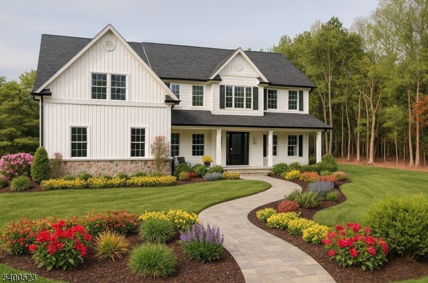 Set on a private, nearly six-acre lot, this to-be-built four-bedroom colonial home offers both luxury and flexibility. The property is tucked away from the road, providing a serene setting with a level building area and gentle slopes down to a stream ideal for a walkout basement. At this stage, the plans are still customizable. Buyers have the option to add an extra first floor suite, expand footprint, add extra garage space, adjust ceiling heights, or tailor the home to their vision. With an approved septic design and a successful perc test, the lot is ready to build, making it easy to start building as soon as you finalize your plans. This is your chance to create a spacious, private home in a nature-filled retreat, conveniently located between Route 202 and Route 22 for easy access to local amenities.