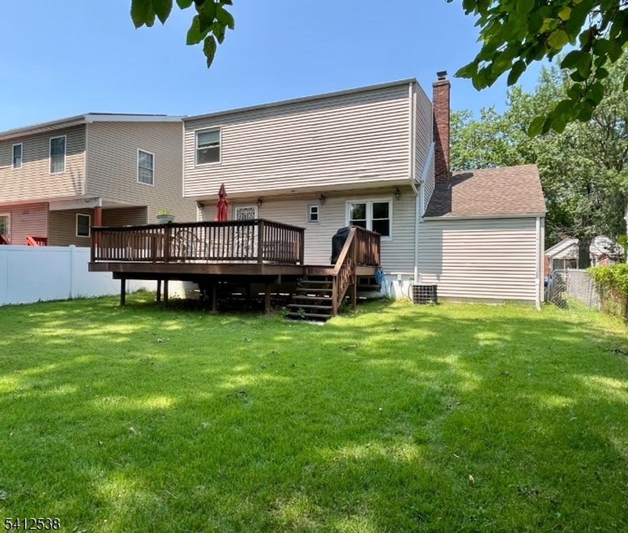 Spacious Expanded 3 Bedroom, 3 Bath Cape with open Living Room to Kitchen space that leads to Newly Renovated rear yard Deck. The Main Bedroom Suite features a Large Bathroom with Jacuzzi Tub, Double sink, Shower and Walk-in closet. The second floor Rec Room can potentially be converted back to a 4thBedroom. Finished Basement with Rec space, Laundry Room, Office and Full Bath and New Hot Water Heater. Large fenced yard to enjoy. Close to Town, Shops and Restaurants. Easy Access to Major Highways and NYC Transportation Trains and Buses.