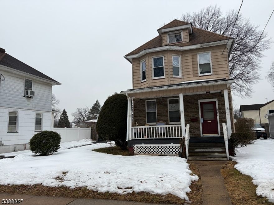 Charming 1919 Colonial with some of its original detail. Beautiful woodwork throughout just waiting to be spruced  up! Open front porch leads to spacious living room and formal dining room. Eat in kitchen offers large pantry for extra storage and breakfast counter. Second floor features 3 bedrooms and 1 full bath. Rear porch. Finished walk up attic.  Full unfinished walk out basement. Driveway parking. Fenced in yard.  This home has tons of potential for investors &  renovators. Make this home your own!