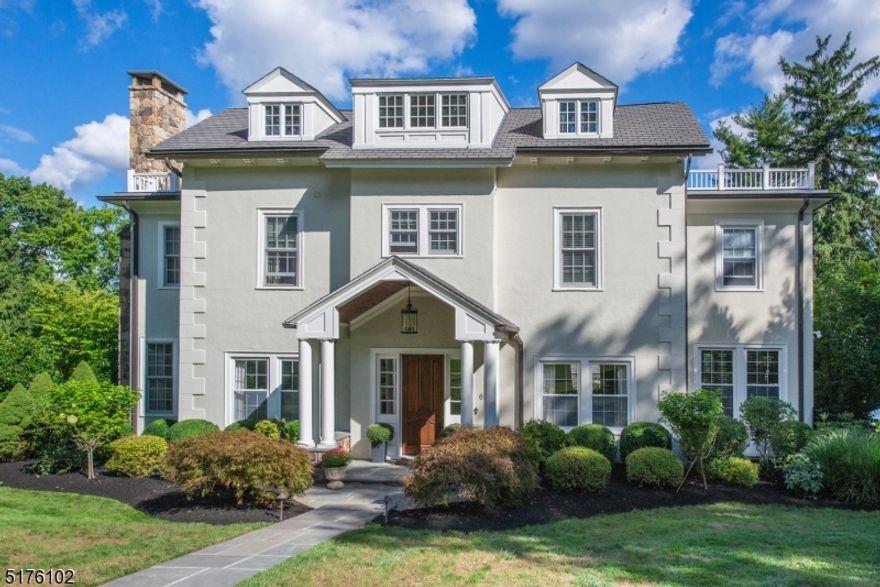 STUNNING, ELEGANT COLONIAL WITH SPECTACULAR POOL IN ESTATE SECTION HAS BEEN METICULOUSLY RENOVATED AND MAINTAINED. This 6-bedroom, 5.1 bath home has tons of natural light, crown molding, custom millwork,modern aesthetics & an inviting floor plan.  Gracious foyer opens to large living room w/custom frplc & 10 1/2 foot ceilings, an inviting family room w/wide "estate" shutters & ceiling fan, & a formal din room w2nd custom frplc.  Gorgeous kitchen features high end appliances, pantry, & din area w/Fr doors leading to spectacular bluestone porch surrounded by lush plantings.  Luxurious primary suite has everything:  fireplace, balcony, primary bath w/tub & stall shower plus marble sink w/radiant heat under marble floor tile.  3 more bdrms on 2nd floor-one being used as an art room/lndry rm plus a bonus extra office.  2 addt'l bdrms on 3rd floor-plus a full bath w/radiant flr heating.  Relax in the private resort-like bkyrd and take a dip in the salt-water heated pool-surrounded by stone retaining wall & gorgeous landscaping while listening to your favorite tunes on the outdoor Sonos stereo system. Cool off in the pool house equipped w/AC, shower, bathroom,fridges (2) & w/d.  Side of house has a bluestone walkway complimented by an artisan wrought iron fence and gate leading to the backyard.  2-car det garage w/loft & cobblestone driveway. 3-unit AC. Copper leaders & gutters. Close to Montclair shops, restaurants, schools.& NYC transp