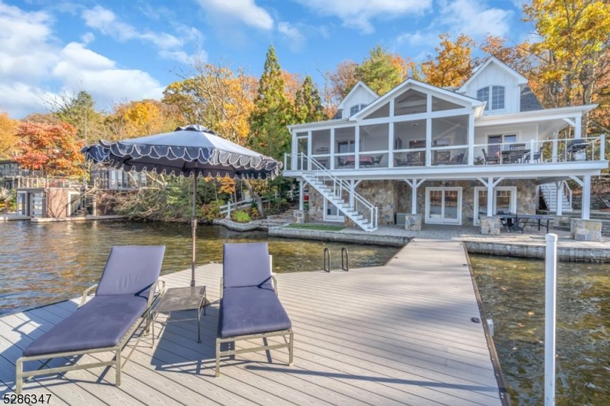 Elegance meets lakeside living in this exquisite 4-bedroom, 3-bath home with a 2-car garage graces the pristine shores of Lake End Corporation in Green Pond, NJ?s cleanest lake.Meticulously renovated, it boasts a brand-new kitchen with top-tier Bertazzoni Italia appliances and quartz countertops, a two story great room with native stone fireplace, screened porch with panoramic views of the year-round dock and lake, and a stylish dry bar for effortless entertaining.The main level also hosts a serene primary suite, while the finished lower level reveals a spacious living area with a fourth bedroom and full bath.Step outside onto the professionally landscaped paver patio, complete with a cozy fire pit area, perfect for gatherings against the backdrop of the serene lake.This turnkey gem comes fully furnished and includes a ski boat along with an assortment of water toys, ensuring everyday is a lake day! The beauty, tranquility and protected environment of Lake End Corporation, a private community of 66 homes within Green Pond, NJ's cleanest lake, makes the location of this stunning home ideal for year round living or a convenient weekend retreat.  Nestled in the Morris County foothills and centered around a 2.5 mile long natural, spring-fed, glacial lake just one hour from NYC, this golf cart friendly community offers its residents a year round vacation lifestyle which includes excellent swimming, motor boating, sailing, tennis and an active Community Club and Yacht Club.