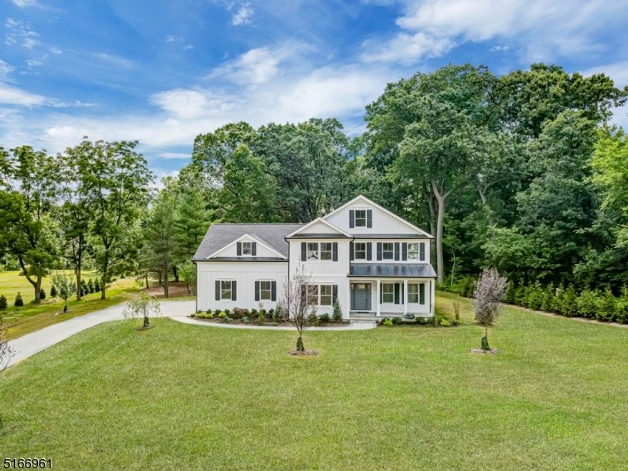 New Construction! Move right in to this 6Bed, 6 Bath Colonial. Approximately 4900sf of living space including finished basement with a three car garage. Sitting on 3.46 flat acres on a quiet street, public transport is just 5 minutes to NYC trains and minutes away from Bernards Township's Highly rated Oak Street School and Ridge High School. Exterior includes Hardiplank Siding, Timberline Roof, Azek Maintenance Free Trim, and Andersen 400 series windows, Paver walkway and backyard patio with sitting wall, underground sprinkler and Large Storage shed in rear of the property. Plenty of Room for future pool! Inside features Red oak hardwood floors throughout, Custom Trimwork, sprayed doors and trim. 9ft first floors, 8ft second floor First floor amenities include an open floor concept with Large gourmet kitchen overlooking Family Rm with gas fireplace and Wall to wall Shiplap Ceiling feat Quartz countertops, 10ft Long 5-seat across island, Thermador range, Dacor RF, with walk-in pantry. Formal dining room with Butler Pantry, Full Bath, office/possible 6th bedroom and mudroom with cubbies. Second Floor features five bedrooms including Primary suite with walk-in closet and Primary bath featuring large stall shower and soaking tub; (2) Ensuites, and two more large bedrooms sharing a hall bath, upstairs laundry room and 700sf recreation room/bedroom. Finished basement includes Huge Recreation Room, Gym, Full Bath and Large Mechanical/Storage Room.