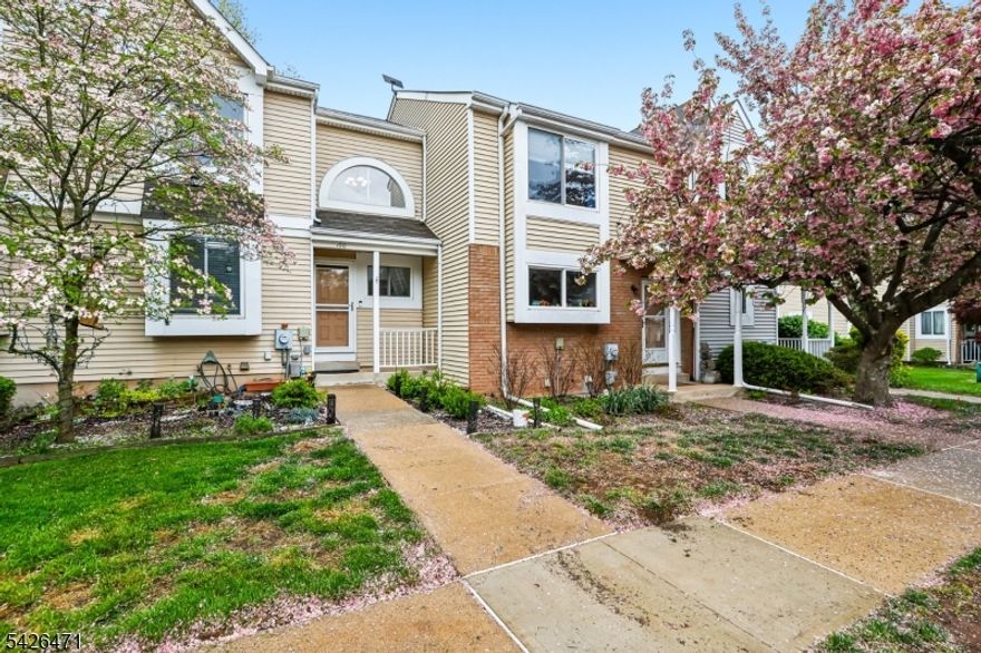 Welcome to this spacious, three story townhome in the highly sought after community of Huntington Park. A light-filled, airy double foyer sets a welcoming tone for this well maintained home made for easy living. The beautiful eat-in-kitchen provides ample cabinet space, stainless steel appliances, and room for a small table. Whether a cozy night in by the fireplace or entertaining guests is in order, the spacious dining area and living room combo will be the perfect setting to suit your lifestyle. The first floor is complete with a lovely powder room, as well as a spacious outdoor deck that calls for enjoying a morning cup of coffee, or simply relaxing. Upstairs is the oversized primary bedroom with walk in closet, a secondary bedroom, and a full bathroom with tub shower. The lower level surprises with a large finished basement that has endless potential for a home gym, office, playroom or media room, as well as a laundry room with storage. With low monthly HOA fees, Huntington Park provides residents with use of the outdoor pool, clubhouse, walking paths, playgrounds and tennis courts. Conveniently located near Route 206, grocery, shopping, restaurants, parks, and top-rated schools.