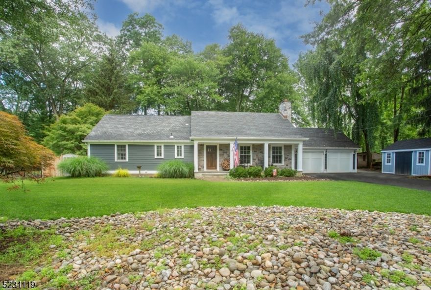 Drive down a beautiful dead end street, curb appeal galore, hardy plank siding with cultured stone, large pillars and trim work galore!! Architectural roof shingles, Pella architect series windows, upgraded electric are just a few of the features of this beautiful expanded ranch with sodded front and back yard and wood fence and sprinkler system!  Step into the foyer and enjoy the living room with extensive molding with l shaped separate dining room. Eat in kitchen with sliding glass doors to patio with landscaped yard and firepit area. There are 3 bedrooms on this floor with 2 baths, Primary bath remodeled 2 years ago. Meander up stairs to second floor with a large bedroom and plumbing brought up if you would like another bath. Lower level has a family room with new flooring, recessed lighting. New wood like flooring plus separate office and still storage space,  Amazing.