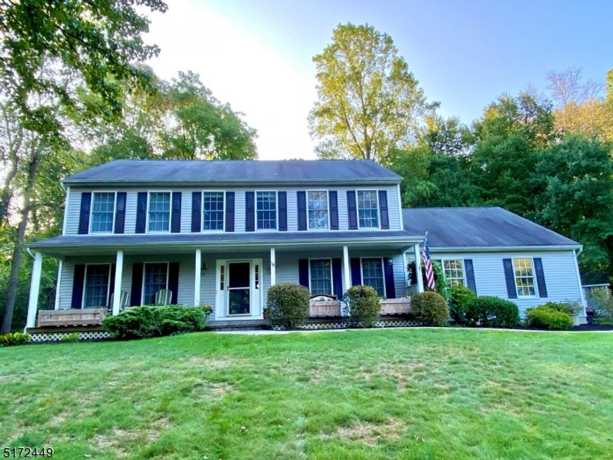 7 Minutes to Rt. 80, Beautiful & well maintained center hall colonial is set amongst mature trees on a quiet cul de sac in the desirable Great Meadows area of Liberty Twp.  Original owners have made numerous improvements, including a fantastic new, gourmet "white kitchen" w/contrasting color Cambria quartz countertops, porcelain tile flooring & fantastic backsplash. Wolf gas cooktop range, 2 tier island w/breakfast bar, restaurant style color matched cast iron sink & professional faucet, wine refrigerator, pendant lights, black stainless appliances, including refrigerator, convection micro & wall ovens. First floor laundry, family room w/solid oak accents & mantle features wood burning fireplace & is open to the kitchen. Formal living & dining rooms, laundry, as well as powder room, complete the first floor. Four spacious bedrooms, including primary suite w/walk-in closet & full bath with jetted tub, stall shower & double vanity, as well as main bath in hall, featuring tub shower & double vanity. Finished bsmnt w/ 8' ceilings adds flexibility to living space. Many additional features include extensive moldings, above ground pool w/deck surround, 3 car oversized garage, paver walk, covered rocking chair front porch, low maintenance vinyl siding, koi pond, whole house generator hookup, composite decking, storage shed, additional parking for all the toys - RV, trailer & 4+ cars, large functional workshop, attic storage & so much more. Fantastic Hackettstown HS. Such a lifestyle!