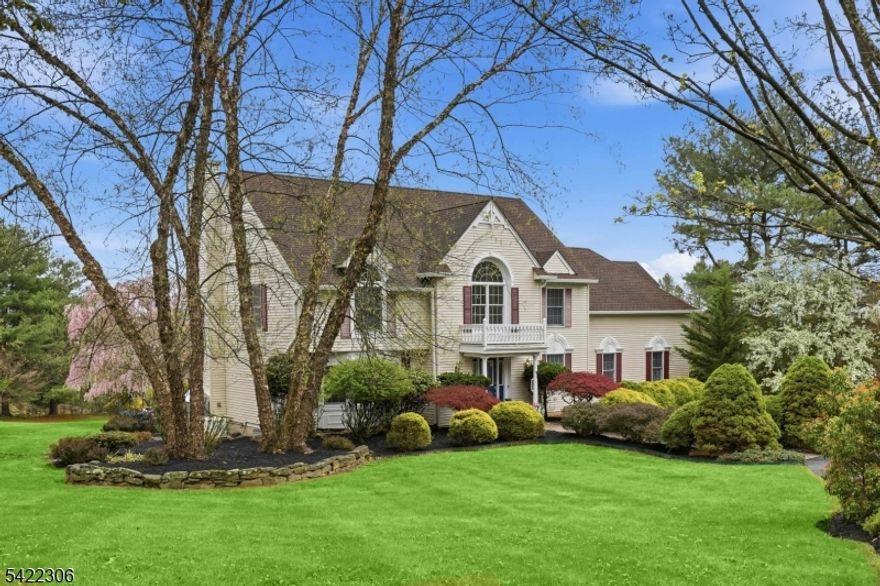 Gorgeous property including perennials, mature pine trees, flowering trees, gazebo, small goldfish pond, decks and patios surround this fantastic Squire Hill custom colonial home, lovingly cared for by its owner of over 25 years.  Step inside a two-story welcoming foyer with split staircase and see formal living room, formal dining room and spacious, functional center island kitchen wtih huge breakfast area.  Kitchen is open to spacious family room with wood-burning fireplace, as well as 3 season room with freestanding propane gas fireplace, ceramic tile floor and skylights.  Powder room, laundry room and access to attached 2 car garage complete the first floor of living space.  Second floor has double door entry leading to primary suite with large sitting room area, two walk-in closets and full bath with jetted tub and stall shower.  Three additional bedrooms, including one with balcony and mail bath with double vanity round out the second floor.  Unfinished basement with high ceilings, 10 year-old roof, blinds, central air, automatic propane generator are just some of the desirable traits this home offers it's new owner.  Washington Twp. schools and West Morris Central High School with IB program offer the best in public education!  Fireplaces as-is with no known issues.  Septic recently inspected.