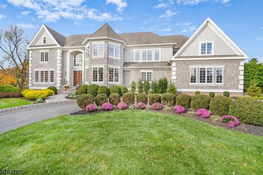 BOM: BUYER COULD NOT GET HIS MORTGAGE COMMITMENT.Beautifully renewed and updated, this move in ready home is a true pleasure to show! Situated at the end of a quiet cul de sac in sought after Warren Township is this Exquisite Colonial with 7200+ sq feet on 3 finished levels. This well appointed home features detailed architectural moldings and mill work throughout including detailed doorway pediments, coffered and double tray ceilings. A neutral palette and phenomenal natural lighting greets you as you enter the 2 story foyer with  stunning travertine floors. The impressive family room has soaring ceilings, walls of windows and a wood burning fireplace that opens to the kitchen and butlers panty with  gorgeous porcelain countertops. For those working from home, there are 2 offices in addition to a first floor guest suite with full bath. The expansive primary suite is approximately 1500 sq ft and features a sizable bedroom, sitting room with gas fireplace, dressing room and luxurious bath w/ heated floors. A finished lower level comprises a game room with wet bar, recreation & media room plus a full bath.The lush and foliated property has been professionally landscaped to offer the privacy one looks for while entertaining. An expansive deck and handsome patio with masonry fireplace, kitchenette  and an 8 person hot tub says it all. 2 newer heating systems and a brand new HWH.Close to major highways, schools, Short Hills and Bridgewater Malls and Newark International Airport.