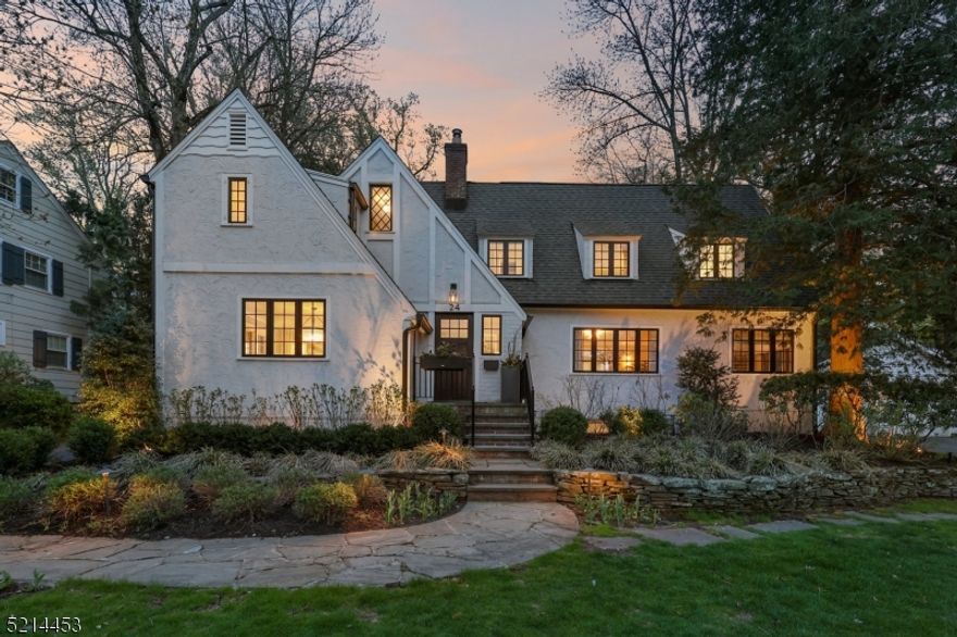 Welcome to this charming colonial home in a coveted Franklin School neighborhood that was fully renovated and modernized with all the bells and whistles in 2019. The Living Room features a stone fireplace tucked into an 'iglenook', pick up a cocktail from the adjacent Bar alcove which features a Eurocave wine fridge, custom cabinetry, and Quartzite countertop. Continue into the heart of the home - the expansive, open Family Room and Kitchen.  Showcased in the gourmet Kitchen are custom white cabinetry, quartz countertops, high end appliances (Sub Zero refrigerator, 6 burner Wolf range, Bosch dishwasher, custom exhaust hood), center island and eating area. The first floor dedicated Office is bright and cheery with 2 exposures of light and built in desks. The formal Dining Room provides lots of light and plenty of space for gatherings. A Powder Room and Mud Room are also found on this level. The Primary Suite includes a walk in closet and a new Bath completed in 2022 featuring custom floating vanity, ebony glass tile, steam shower. An additional three Bedrooms and two Baths, including an ensuite, are found on the second level. Lots of premier upgrades inc Sonos integrated speakers thruout 1st floor and patio, Eero Wifi network, underground utility lines, new windows, landscape lighting, custom built-ins. Mechanicals updated Boiler (2019), AC and hot water heater (2022). All of this set in a desirable location within walking distance to all 3 schools, town and train.