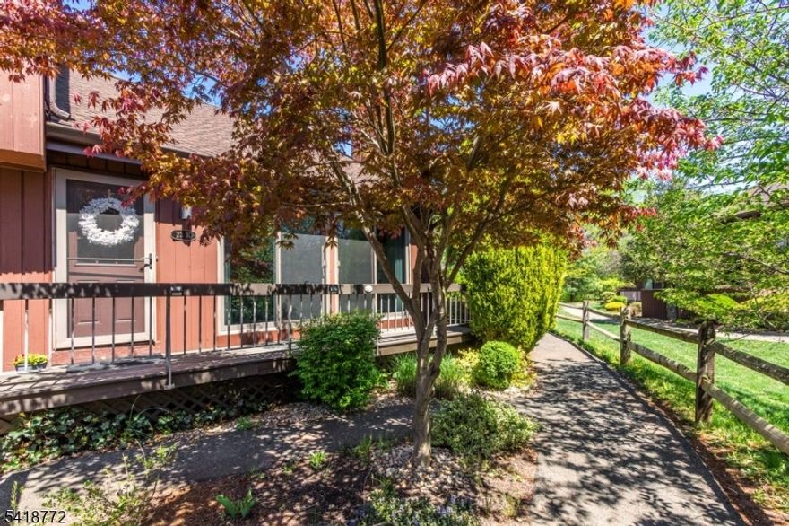 Find your welcoming lifestyle at The Glen, in this spacious 2BR/2.5Bath townhome with 3 levels boasting a Loft bonus space; a finished over-sized Basement; and an expansive living area w/ a large eat-in Kitchen, a separate Dining area, and an open Living Room with high ceilings, abundant light, a WB Fireplace, and beautiful wide-plank flooring, in pleasing natural tones. The front of the home sits on a lovely yard, w/ an expanse of grass and mature trees and shrubs, affording great curb appeal and a coveted privacy. There are many appealing updates throughout, incl attractive staggered kitchen cabinets, newer modern flooring on the 1st level, brand new carpet in the 2BRs and in the Basement, newly painted ensuite Primary BR, updated Powder Rm and Main Bath, newer Anderson sliding doors throughout, ceiling fans, Basement w/ high ceilings, two large versatile areas, walk-in closet and great storage. Note that the home is outfitted with gas heat, greatly preferred to the oft seen electric heat. The outdoors can be enjoyed from the private patio or the expansive front porch w/ a serene view. The home is in close proximity to the community amenities, including outdoor pool and tennis courts.  Credit offered for Kitchen Appliances! Hillsborough is heralded as a wonderful township, with highly ranked schools, many shopping, dining and recreational options, and just a hop, skip and a jump to the enticing destination of Princeton.  Your new and irresistible residential chapter awaits!