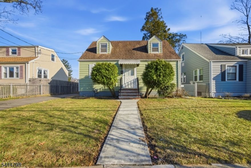 STEP INTO THIS WELL MAINTAINED CAPECOD THAT FEATURES VINYL FLOORING, FRESHLY PAINTED ROOMS, NEW KITCHEN COUNTERTOPS, FORCED HOT AIR, DRIVEWAY THAT CAN FIT ATLEAST FOUR VEHICLES, DETACHED GARAGE, BACKYARD WITH PLAENTY OF SPACE AND MUCH MORE.  HOME IS WITHIN ONE MILE OF THE NETHERWOOD TRAIN STATION, ONE BLOCK FROM MILT CAMPBELL PARK, AND JUST A FEW BLOCKS FROM ROUTE 22 AND MALLS.  REAR PATIO IS AS IS.  LOCATED IN A FLOOD ZONE.  SELLER STATES THEY DO NOT HAVE FLOOD INSURANCE.  SMOKE CERTIFICATE AND CERTIFICATE OF COMPLIANCE ARE LOCATED IN THE MEDIA/DOCUMENT SECTION OF THE LISTING.