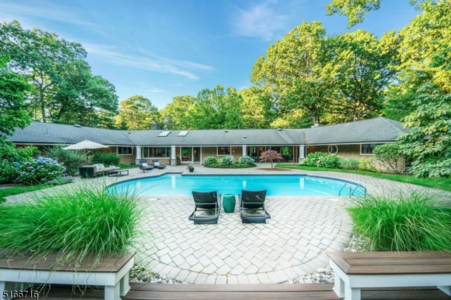 Experience this timeless Ranch w/secluded resort lifestyle! Located on private cul-de-sac in most desirable South Gate of Urban Farms, this setting boasts views of Franklin Lake & surrounded by miles of nature preserve. Elegant curb appeal gives way to spectacular interiors...Enter grand Living Room w/fireplace, bar room & walls of windows overlooking serene pool setting & covered patio dining. Gourmet kitchen at the heart, open to Great Room w/informal dining, stone fireplace & skylights. Formal dining room is perfect for gatherings. West wing offers Primary Suite Retreat w/spa bath,2 walk-in closets & deck to pool. Addn'l 2 BRs, fullbath & East wing private 4th Bedroom Suite grace 1st floor. Lndry/mudroom to garage and side entries. Lower Level: Fam rm/fpl, Den, FullBath, RecRm walk-out to yard, & Ensuite Room w/FullBth. Whole House Generator! 20 miles to Manhattan. Open Design w/scenic views in mind for living life to its fullest every day! Schedule an appt today!