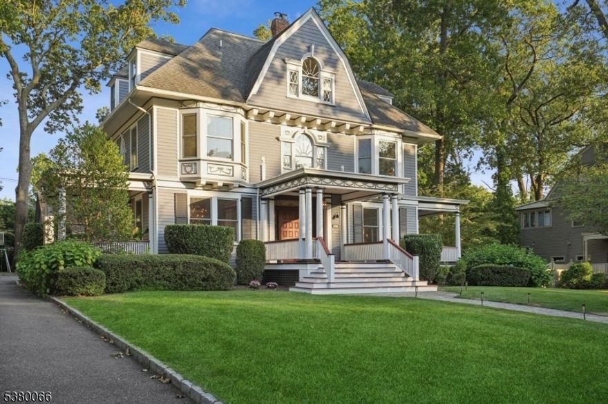 Welcome to one of Glen Ridge's most special homes. Gorgeously set on a premiere piece of property in the heart of town, this 6-bed, 3.5 bath 1895 Colonial is a grand masterpiece. Following a restoration in 2012, this home was honored with an Historic Preservation Award. The original details of the home - exquisite mahogany millwork, pocket doors, custom moldings and sky-high ceilings - were carefully combined with today's modern must haves: a cook's kitchen, elegant primary suite, expansive stone patio with an outdoor kitchen and fire pit. The first floor features a formal living room and dining room flanked by two side porches, the eat-in kitchen with stainless steel appliances, powder room, laundry room, mud area and a generous family room with custom cabinetry, all of which overlook the incredible backyard. Spacious primary suite with walk-in closet and luxurious bath plus 5 other bedrooms and 2 baths complete the interior. Central AC, built-in generator, whole house water filter, and irrigation system. Ample outdoor entertaining space on a large stone patio and flat yard. The one-of-a-kind barn brings rustic charm to this beloved property. Outfitted with full electric, the wide-open layout offers flexibility for whatever you may need - movie theatre, gym, or perhaps a game of ping pong!  Located only a few blocks to schools and NYC direct train station. Simply outstanding in every way!