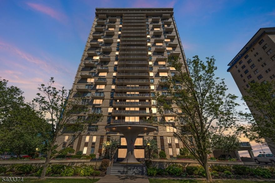 Welcome to the Devonshire! The tallest building in all of Hackensack! Come see an opportunity to own a lovely and bright 2 bedroom unit that has so much potential to make your own! This unit features a large living and dining room, EIK, terrace with NYC views, full bathroom, bedroom, and a large primary bedroom with ensuite bathroom and WIC. HOA fees are inclusive of all amenities including all utilities, 24 hour doorman, gym, storage, and outdoor pool. Location is only 2 blocks to NYC EXPRESS bus; near NYC train, GWB & local bus and medical center. Schedule your viewing today and see what this building has to offer. Not a pet friendly building, sorry! Owner pays additional $98 per month for 2 leased parking spots. The floor plan is available. Being sold as is.