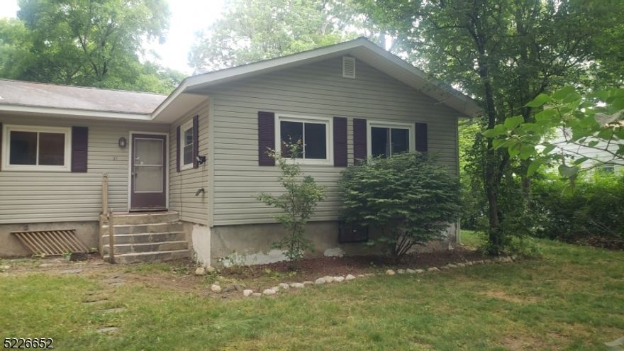 Great opportunity to own this three bedroom ranch, one and 1/2 baths in Byram.  All new plumbing, new sinks, new toilet, one floor of living, eat in kitchen, stainless steel appliances, hardwood flooring throughout, fireplace in living room/dining room combination, massive yard, some fencing, nice frontage, privacy, great neighbors & neighborhood, full basement with additional storage, close to restaurants, Quick Check, shopping, gas stations, all major routes like 206, 80, 46, great Lenape Valley school and so much more!  Make this home yours! Work in progress, still working on plumbing, electrical & some fixtures.  Home needs some cosmetic work, but definitely a lot of potential and close to everything. House is being sold "As Is" as well as the fireplace.