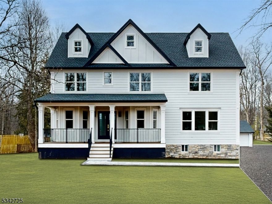 Step into a world of unparalleled luxury with this magnificent 6-bedroom, 5-bathroom colonial, expertly designed and built by Westfield Luxury Homes. This masterfully crafted home exudes sophistication, from its grand facade with intricate detailing to the soaring foyer that makes an unforgettable first impression. Every inch of this house has been meticulously designed to offer the ultimate living experience. The expansive first floor features a formal dining room adorned with refined millwork, a gourmet kitchen with top-of-the-line appliances, custom cabinetry, and a sprawling island, and a family room with a stunning fireplace. The primary suite is a private sanctuary, complete with a spa-inspired bath, soaking tub, and dual vanities. Five additional bedrooms spread across the first, second, and third levels ensure ample space and privacy and guests. A finished basement extends the home's grandeur with a recreation room, game room, and an additional full bath. This spacious home is nestled on almost an acre of land, perfect for a pool and outdoor living. Outside on a circular driveway the attached 2-car garage offers everyday convenience, while the detached 3-car garage is a true showpiece to be used as a poolside cabana, home gym, or private studio. ENDLESS PARKING! Designed for those who appreciate fine craftsmanship and exquisite living, this home is a statement of timeless elegance and modern opulence. Lawn and driveway to be completed prior to closing!