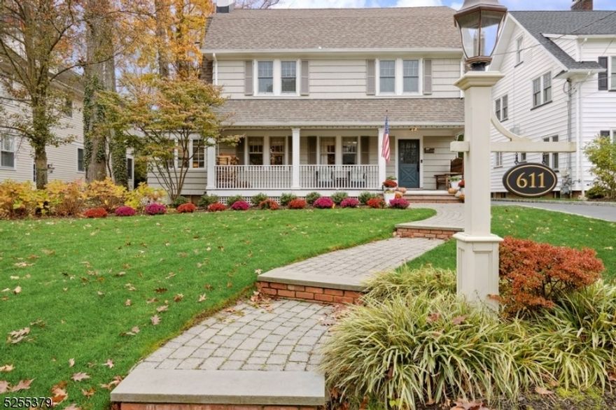 Expansive Westfield Colonial with 5 bedrooms and 5.1 bathrooms on manicured lot, less than a mile to the train station, shops, eateries, schools, and parks. Distinctive features include gorgeous hardwood floors, crown molding and coffered ceilings, 3 fireplaces, and beautifully scaled rooms designed for comfortable living and entertaining. Beyond the welcoming front porch, the interior flows from the foyer to the living room with an elegant fireplace flanked by built-in display shelving and cabinets. The dining room is spacious enough for hosting a crowd, and adjacent butler's pantry is perfect for  serving cocktails and keeping you organized. The sparkling white kitchen is equipped with high-end appliances, an oversized island, and separate breakfast nook with sliding glass doors to the patio and back yard. A powder room,  office, and a large family room with a wall of windows finish the floor. Upstairs is the primary bedroom  complete with a furnished walk-in closet and a lavish private bathroom. There are 3 additional bedrooms, one with an en suite bathroom, a 2nd laundry area, and a full bathroom in the hallway. A large bedroom and full bath on the 3rd floor.The finished basement offers a large recreation room with wet bar, a game room, full bathroom, laundry room, and ample storage space.To top it all off, the beautifully landscaped back yard includes a sprawling patio with an outdoor kitchen, an outdoor fireplace, and plenty of privacy.