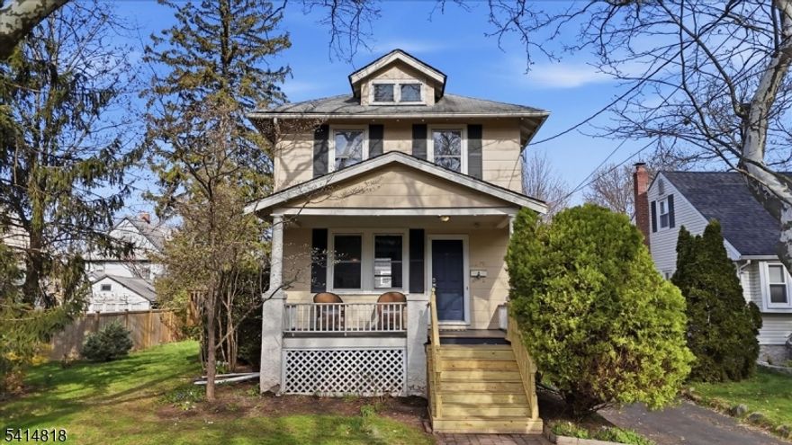 Ideal location for an excellent value! This home blends character with modern updates throughout. A welcoming front porch with all new steps and mature landscaping set the tone, while inside, an open floor plan features high ceilings, incredible sunlight, hardwood floors, and beautiful Craftsman-style woodwork that adds warmth and architectural charm. The spacious living and dining areas flow seamlessly to French doors opening onto a large wraparound deck overlooking the spacious backyard. The eat-in kitchen features newer quartz countertops, subway tile backsplash, farmhouse sink, stone flooring, and stainless steel appliances. Upstairs are three light-filled bedrooms and a marble-appointed full bathroom newly renovated in 2017. Additional updates include updated plumbing and a water heater replaced in 2019. Set on a generous lot with a detached two-car garage and large yard, the property offers both functionality and future potential. Not in flood zone. NYC express bus service is at the end of the block, and the home is only a few minutes to both Westfield and Fanwood train stations for NJ Transit access into Manhattan and easy access to vibrant downtown Westfield's shopping and dining, nearby Brookside Park, and all the benefits of the highly regarded Scotch Plains"Fanwood School District.  Offers by Tues 4/21 3pm