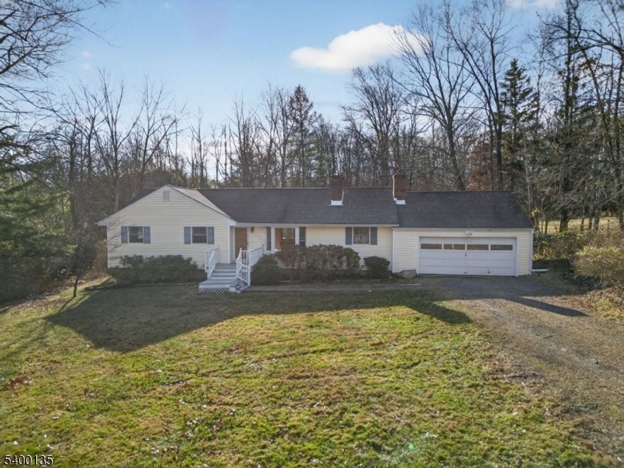 MULTIPLE OFFERS RECEIVED! HIGHEST & BEST OFFER BY 5PM MONDAY 12/15/25LOOKING FOR A RANCH HOME IN A QUIET AREA, LOOK NO FURTHER!  This 3 bedroom, 1.5 bathroom adorable ranch-style home is ready for its new owners.  Sitting on just over an acre of land, this home will feel warm and cozy from the minute you pull into the long driveway.  It offers a large, private front yard and backyard.  You'll pull up to an oversized, 2-car garage and step inside the front door to a cozy living room equipped with a wood-burning fireplace and large picture window.   Just imagine the holidays being spent by the fire while that special holiday meal is being cooked in the adjacent, spacious kitchen.   If the amount of cabinets in the kitchen doesn't wow you, then walk into the dining room/den where you will find more shelving and cabinets along with another cozy wood-burning fireplace.   In the summer months, whether you are in the garage, dining room or kitchen, you will have access to the large backyard, patio and deck where you can entertain friends and relatives for cookouts and cocktails.  Surrounded by beautiful, tall trees, you will feel like you are in the Pocono Mountains, yet schools, shopping, and the highways are all within just a few mins drive.   Schedule your showing today!