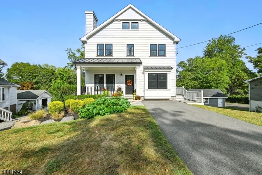 Nestled in a cul-de-sac minutes from downtown Gladstone and four blocks from the NYC train, this custom Contemporary Farmhouse offers both luxury and convenience. A rocking chair front porch sets the tone, with Town Park, hiking trails, and tennis courts nearby.Inside, an open floor plan with nine-foot ceilings creates a bright, airy feel. The gourmet kitchen boasts a marble island, leathered granite countertops, tiled backsplash, under-cabinet lighting, and Bertazzoni appliances, opening to an inviting deck with a covered bluestone patio below. A mudroom off the side entry keeps essentials organized and the office off the kitchen keeps the laptop out of sight.Upstairs are three bedrooms, updated baths including a primary en suite and a large laundry room. The finished walkout lower level includes a bedroom, family room, full bath, and access to the fenced yard, dog run, covered patio, and shed.Exterior highlights include natural stone, Hardi-plank siding, Azek trim, a Tru-Definition shingle roof, and a dark bronze standing seam porch roof. With 2,060 sq. ft. plus 720 sq. ft. on the walkout level, this home is within a Blue Ribbon school district, near bus service, train access, and major highways.Don't miss this fabulous like-new home!