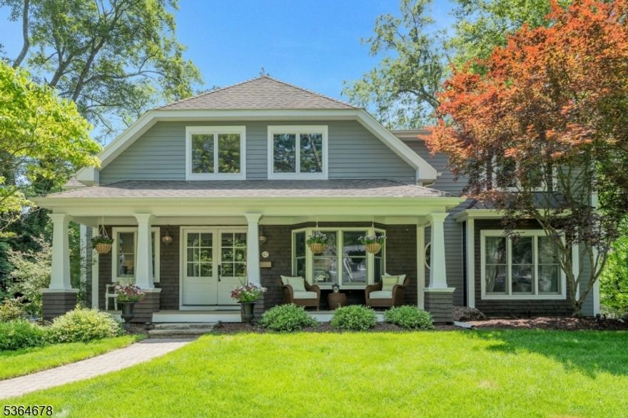 Enter this stunning showcase, the Exquisitely Custom-Built Craftsman Style Home by its front porch to relax & enjoy the neighborhood charm. Experience exceptional millwork throughout, uniquely functional floorpan, & the elegantly appointed professional chef's kitchen with Calcutta Marble, Custom Cabinets & Walnut Island, 48  Wolf Range + Double Oven, Subzero Refrig/Freezer, Farm sink, Cafe & Beverage Station and so much more.  A grand living room with its stately fireplace flanked by bookshelves, joins the separate parlor for intimate gatherings, and the banquet-sized formal dining room is ideal for hosting. A private study offers a quiet retreat, while the dramatic two-story entry sets an impressive tone from the moment you arrive!   Enjoy this opulent primary suite with fireplace featuring a soaring 12-foot tray ceiling, dual walk-in closets, and a spa-inspired luxury bath. Three additional bedrooms each include 9-foot tray ceilings, generous closets, and detailed finishes that echo the home's refined character. Outdoor living is just as inspiring, with beautifully designed gardens, a serene rear bluestone patio, & a deck spanning the entirety of the home's rear perfect for morning coffee or sunset gatherings.  A finished walk-out basement & two-car garage complete your checklist.  Such quality timeless details & thoughtful design are sure to impress!