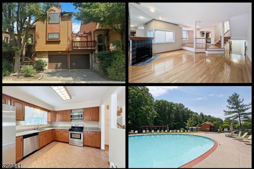 Discover your dream home in this stunning 2-bedroom, 2.5-bath townhome, perfectly situated in a vibrant community in a Prime location! This home offers an unbeatable combination of comfort, convenience, and value below the average price point for the area. Enjoy an open floor plan with hardwood floors throughout, creating a warm and inviting atmosphere. The living room features a cozy wood-burning fireplace, perfect for relaxing evenings. Cook up a feast in your modern eat-in kitchen, equipped with stainless appliances and ample counter space. Retreat to your expansive primary bedroom complete with two walk-in closets and a luxurious full bath. The versatile finished basement offers extra living space for a home office, gym, or entertainment room, with direct access to a charming patio. Enjoy outdoor solace on your private deck and patio, ideal for summer cocktails and relaxation.  A 2-car garage provides ample parking and storage space. New roof 2018, New Boiler 2023, New Water Heater, 2023, New AC 2023. Take advantage of the community pool, tennis, and playground, perfect active lifestyles. Close to major roadways and NYC transportation, commuting is a breeze. Just blocks from the Rockaway Mall and a variety of restaurants, everything you need is at your fingertips. This townhome combines the best of suburban tranquility and urban convenience. Don't miss out on the opportunity to own this gem! Schedule a showing today and step into your future home!