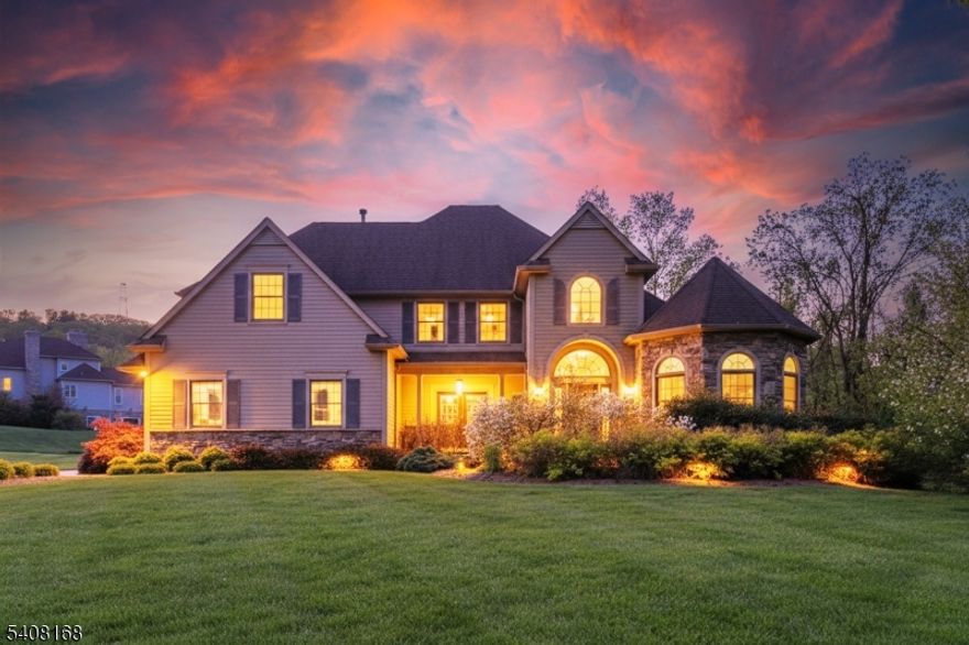 Welcome to the cornerstone of Balmoral! This stunning 4 bed (plus a bonus room), 3.2 bathroom custom colonial is on a private 1-acre corner lot in sought-after Balmoral Estates. As the first home built in the neighborhood, it sets the tone with 3,169 sq ft of timeless design and thoughtful upgrades throughout. A grand entrance welcomes you with soaring ceilings and a chandelier that lowers by chain. The vaulted first-floor primary suite features a walk-in closet and en-suite bath. Entertain in the kitchen with granite counters, center island, wine fridge, and close by is a wonderful fireplace to tie the whole setting together. Enjoy peaceful outdoor living with your own Macintosh apple tree. One of the bonus rooms is set up as a home theater perfect for movie nights. Each bedroom has its own full bath. Discover the spacious basement with 10 foot ceilings, massive attic, two-car attached garage, and 200-amp electric. Additional highlights include a whole-house generator, new water heater, home filtration system, natural gas, 6-zone underground irrigation, hot tub, level backyard, and an invisible dog fence. Just minutes from Crystal Springs Resort with world-class golf, 5-star dining, spas, and year-round recreation. Located in a quiet golf course community offering privacy and luxury.