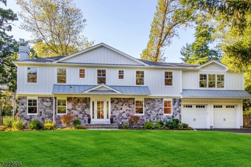 Location! Walk to everything. Completely gut renovated top to bottom by local custom builder, this luxurious move in ready Colonial, is set on almost a half acre of level, landscaped, fenced property with room for a pool. ALL NEW roofing, new plumbing, new electric, new systems & gorgeous new Andersen windows, this expanded home offers location, size, and style.Abundant natural light and generously-sized rooms create an inviting, open flow, ideal for entertaining.The living room boasts a wood-burning fireplace with stone surround, a lovely focal point and functional addition to the room, while the adjacent formal dining room with wainscotting & hardwood floors creates an elegant space.Custom cabinetry, quartz countertops and high-end, Fulgar Milano appliances & walk-in pantry feel right at home in this custom-designed chef's kitchen.Separate breakfast area leads to a bluestone patio & newly fenced backyard.Completing this level are a bedroom/office, full bath & mudroom connected to the attached first floor 2-car garage.Second level features five bedrooms, including primary suite with dual walk-in closets & a full-ensuite bath with oversized shower. 2 additional bedrooms also feature full en-suite baths, while the remaining two bedrms share a jack & jill bath.A laundry room rounds out the second level.Finished basement offers recreation room, bonus room & full bath. Minutes to walk to Chatham High School & Lafayette School!